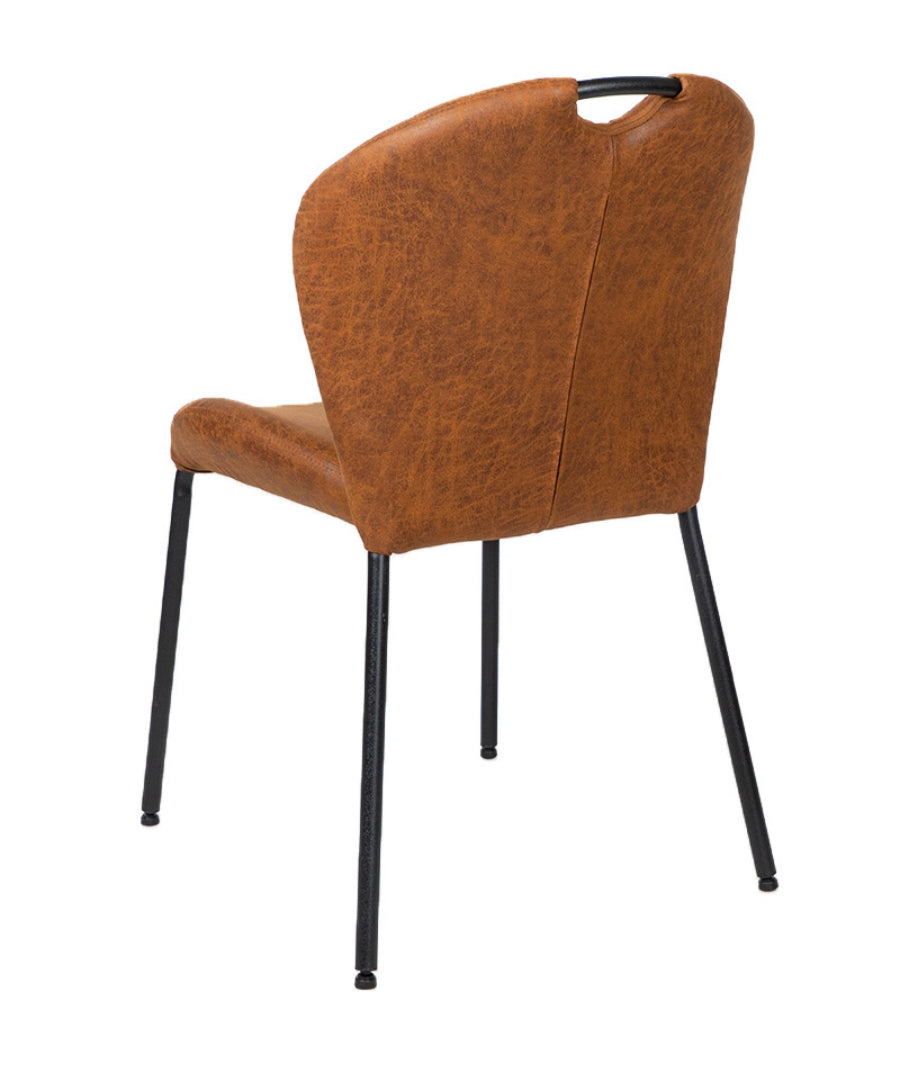 Stoel Fay eco-leer / antraciet cognac