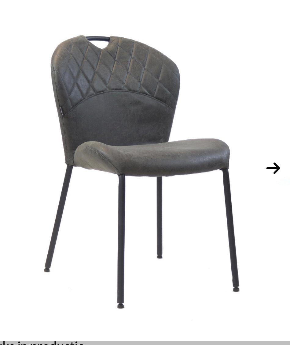 Stoel Fay eco-leer / antraciet cognac