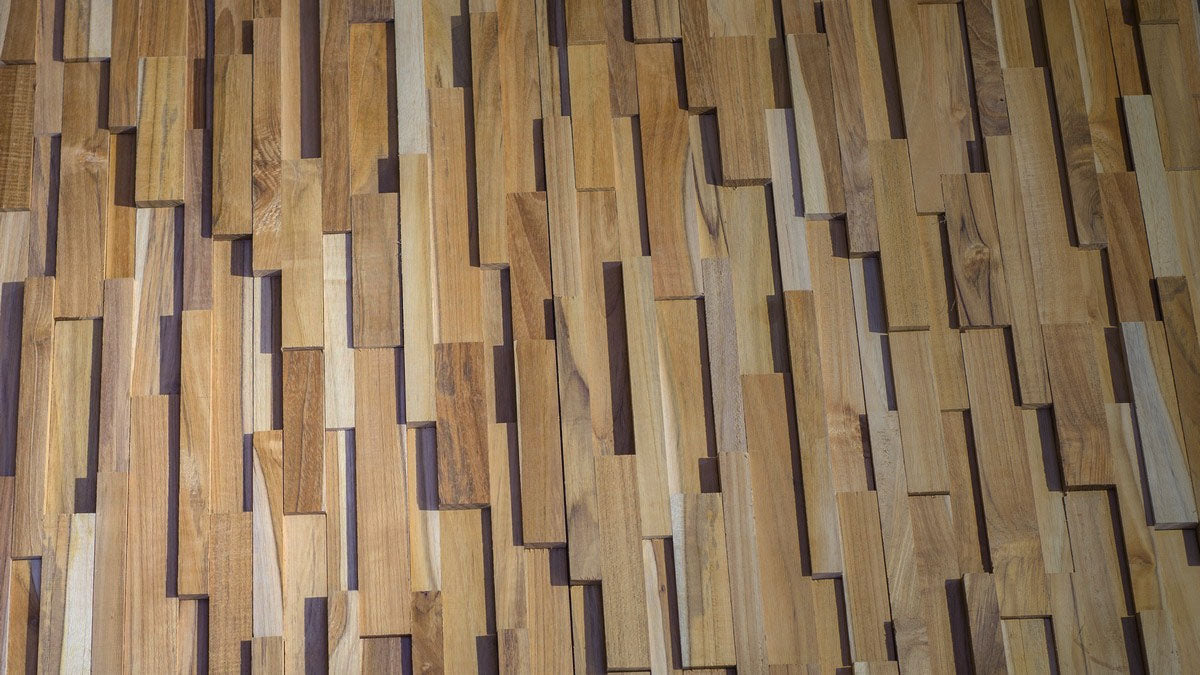 Houtstrips 3D wandpanelen