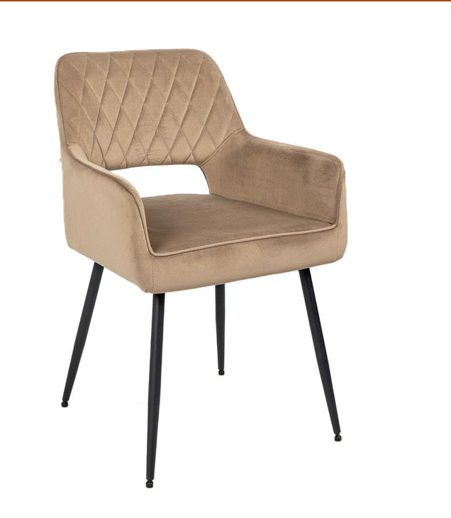 Stoel Milas taupe velvet